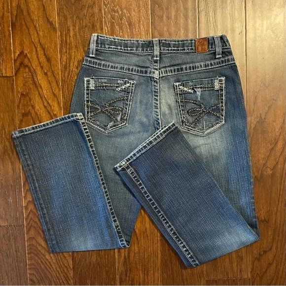 BKE Drew Boot Cut Thick Stitch Denim Blue Jeans - Picture 2 of 11